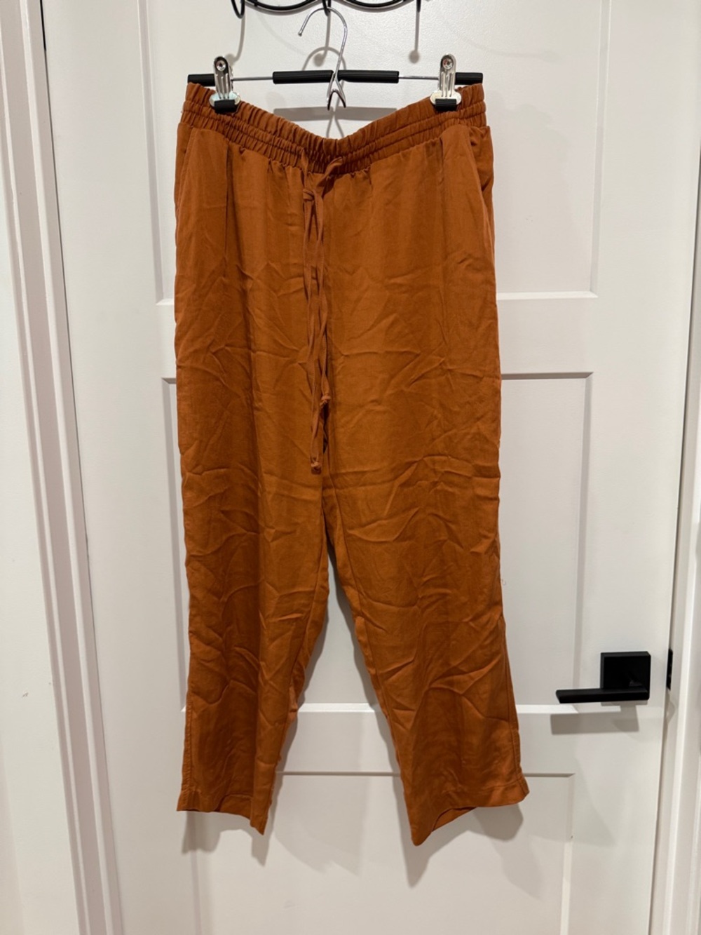 H&M Rust Brown Drawstring Wide-Leg Pants